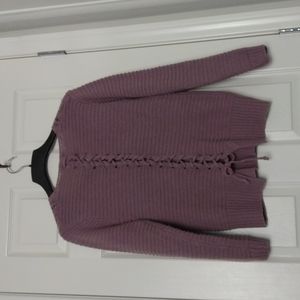 Super Cute Sweater with Lace up detail on back